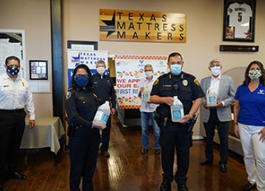 yd7610 donates hand sanitizer to first responders