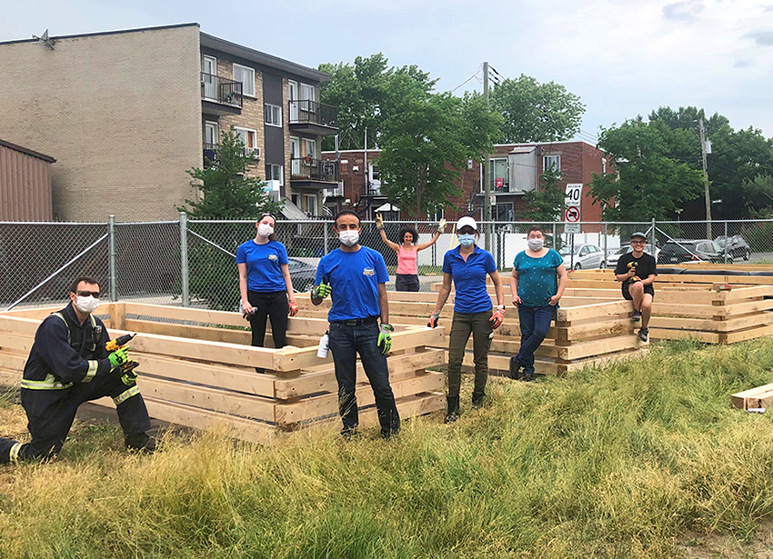 Volunteers built planter boxes