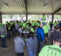 Volunteers meeting before Day of Caring event